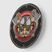 Nordic Viking Warrior Ax Norsemen Personalisiert Große Wanduhr (Winkel)