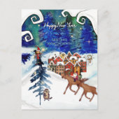  Nordic Village Boreal Lights Hand Painted Postkarte (Vorderseite)