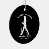 Nordic Walking Alternative Schwarz-Weiß-Seiten Keramik Ornament (Rechts)