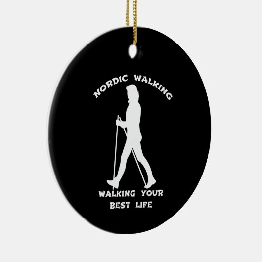 Nordic Walking Alternative Schwarz-Weiß-Seiten Keramik Ornament (Rechts)
