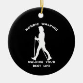 Nordic Walking Alternative Schwarz-Weiß-Seiten Keramik Ornament (Vorne)