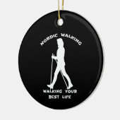 Nordic Walking Alternative Schwarz-Weiß-Seiten Keramik Ornament (Links)