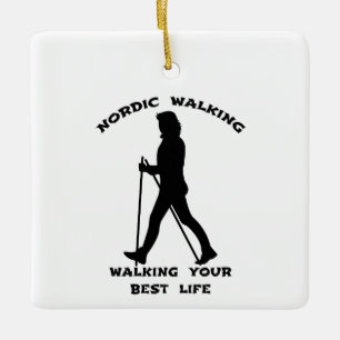 Nordic Walking - Das beste Leben Keramikornament