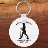 Nordic Walking - Das beste Leben Schlüsselanhänger (Vorderseite)