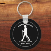 Nordic Walking - Das beste Leben Schlüsselanhänger (Vorderseite)