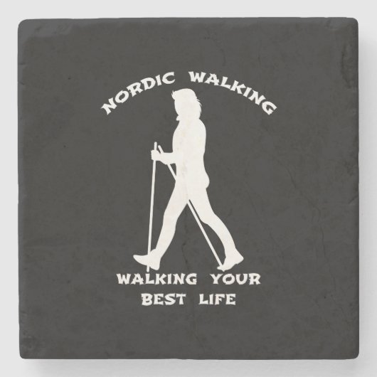 Nordic Walking - Das beste Leben Steinuntersetzer (Vorderseite)