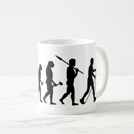 Nordic Walking Evolutionstheorie des Gehens Kaffeetasse (VorderseiteRechts)