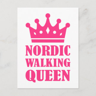 Nordic Walking Königin Postkarte