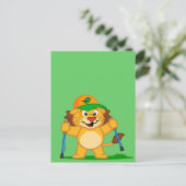 Nordic Walking Lion Postkarte (Stehend Vorderseite)