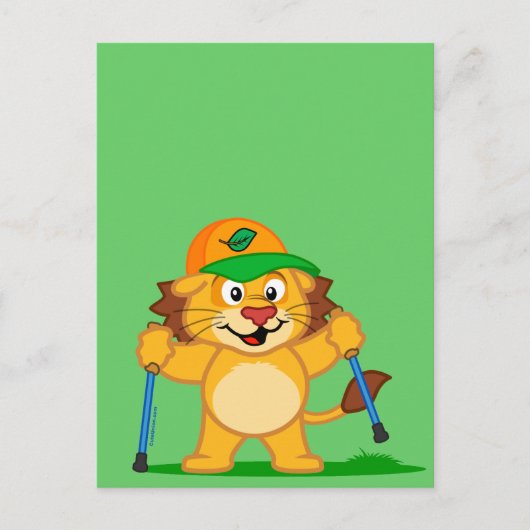 Nordic Walking Lion Postkarte (Vorderseite)