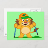 Nordic Walking Lion Postkarte (Vorne/Hinten)
