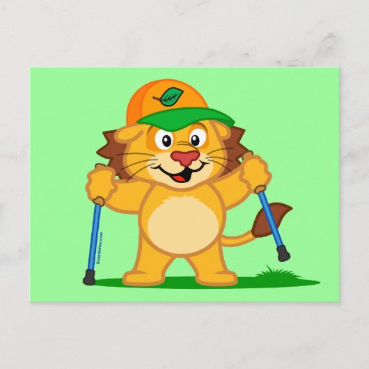 Nordic Walking Lion Postkarte (Vorderseite)
