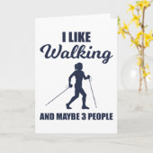 Nordic Walking Walker Frau mit Sticks Geschenk Karte (Gelbe Blume)