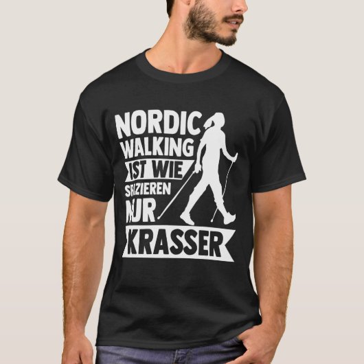 Nordic Walking Wandern Joggen Nordic Walki T-Shirt (Vorderseite)
