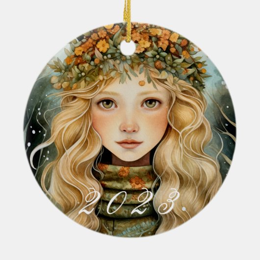 Nordic Weihnachten Goddess Ornament mit individuel (Hinten)