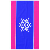 Nordic White Snowflake Alpin Rosa Streifen Tischdecke (Vorderseite)