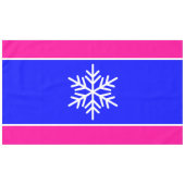 Nordic White Snowflake Alpin Rosa Streifen Tischdecke (Vorderseite (Horizontal))