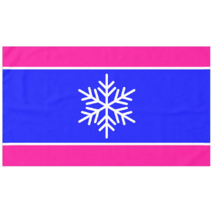 Nordic White Snowflake Alpin Rosa Streifen Tischdecke