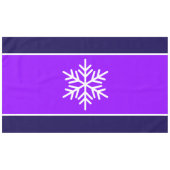 Nordic White Snowflake Bright Lila Navy Strips Tischdecke (Vorderseite (Horizontal))