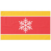 Nordic White Snowflake Bright Red Gelb Streifen Tischdecke (Vorderseite (Horizontal))