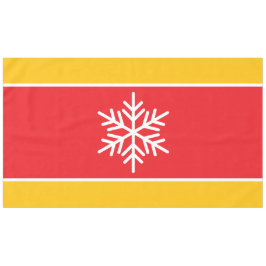 Nordic White Snowflake Bright Red Gelb Streifen Tischdecke
