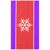 Nordic White Snowflake Bright Red Lila Stripes Tischdecke (Vorderseite)