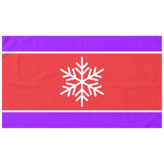 Nordic White Snowflake Bright Red Lila Stripes Tischdecke (Vorderseite (Horizontal))