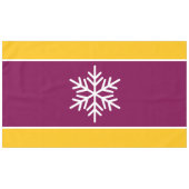 Nordic White Snowflake Burgundgelbe Streifen Tischdecke (Vorderseite (Horizontal))