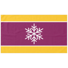 Nordic White Snowflake Burgundgelbe Streifen Tischdecke