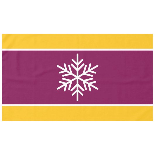 Nordic White Snowflake Burgundgelbe Streifen Tischdecke (Vorderseite (Horizontal))