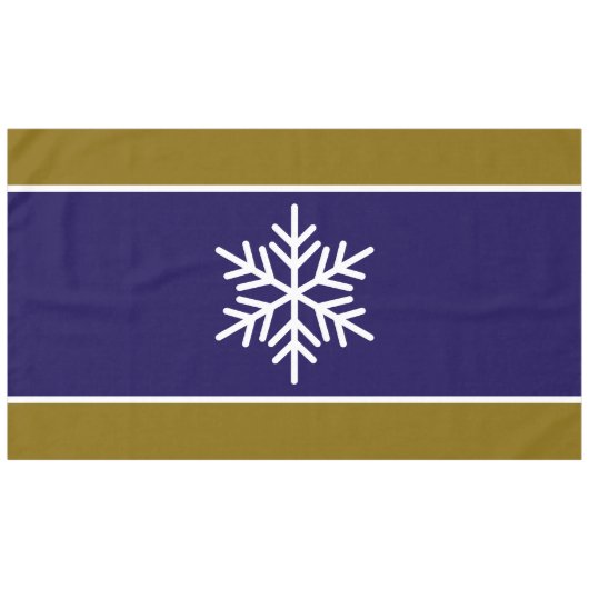 Nordic White Snowflake Navy Blue Brown Streifen Tischdecke (Vorderseite (Horizontal))