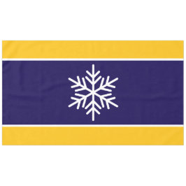 Nordic White Snowflake Navy Blue Yellow Strips Tischdecke