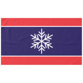 Nordic White Snowflake Navy Bright Red Strips Tischdecke (Vorderseite (Horizontal))