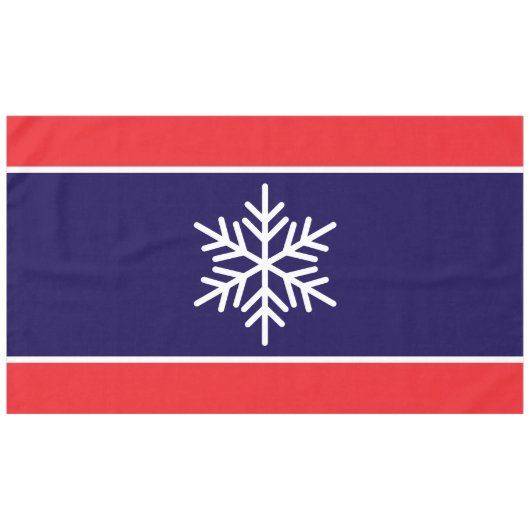 Nordic White Snowflake Navy Bright Red Strips Tischdecke (Vorderseite (Horizontal))