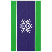 Nordic White Snowflake Navy Kelly Green Strips Tischdecke (Vorderseite)