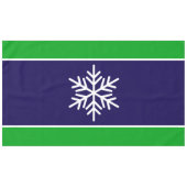 Nordic White Snowflake Navy Kelly Green Strips Tischdecke (Vorderseite (Horizontal))