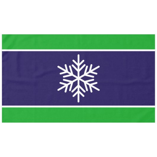Nordic White Snowflake Navy Kelly Green Strips Tischdecke (Vorderseite (Horizontal))