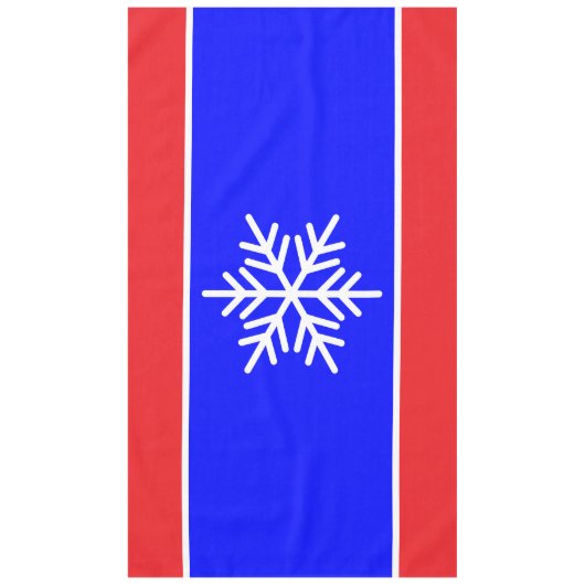 Nordic White Snowflake Royal Blue Red Stripes Tischdecke (Vorderseite)