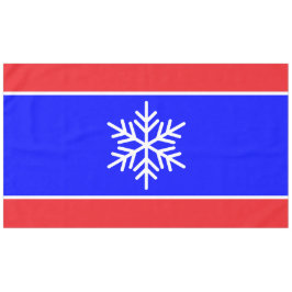 Nordic White Snowflake Royal Blue Red Stripes Tischdecke