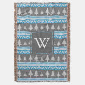 Nordic Winter Bronze Baummuster Mit Monogramm Decke (Vorderseite Vertikal)
