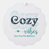 Nordic Winter Cosy Vibes Retro Weihnachts-Foto Ornament Karte (Vorderseite)