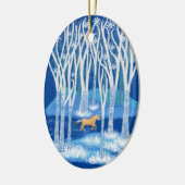 Nordic Winter Fjord Horse Keramik Ornament (Links)
