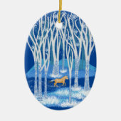 Nordic Winter Fjord Horse Keramik Ornament (Vorne)