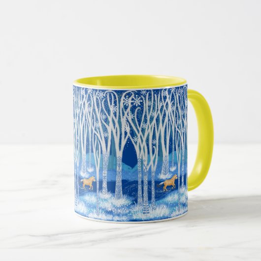 Nordic Winter Fjord Horse Tasse (VorderseiteRechts)