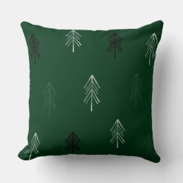 Nordic Winter Green Trees Kissen