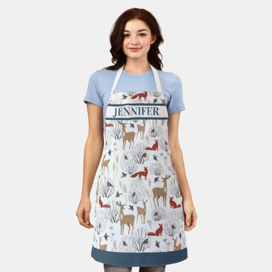 Nordic Winter Rusland Woodland Tierheime Schürze (Getragen)