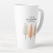 Nordic Winter Scene Minimal Pine Weihnachtsbaumen Milchtasse (Rechte Ecke)