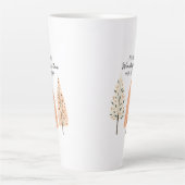 Nordic Winter Scene Minimal Pine Weihnachtsbaumen Milchtasse (Vorderseite)