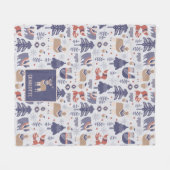 Nordic Winter Skandinavien Muster Personalisiert Fleecedecke (Vorderseite (Horizontal))