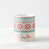 Nordic Winter Sweater Imitate Strick Muster Monogr Kaffeetasse (Mittel)